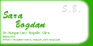 sara bogdan business card