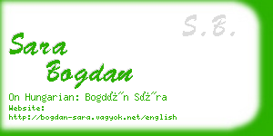 sara bogdan business card